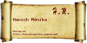 Hanich Mónika névjegykártya
